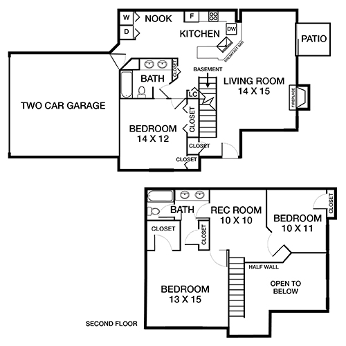 Aspen Townhome 3BD Floorplan