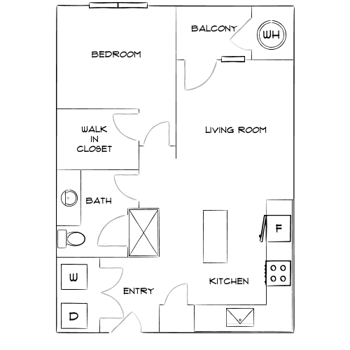 Design 1B floor plan