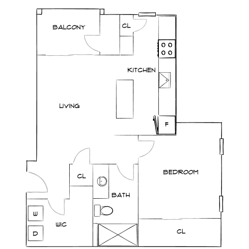 Design 1B floor plan