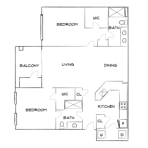 Design 2B floor plan
