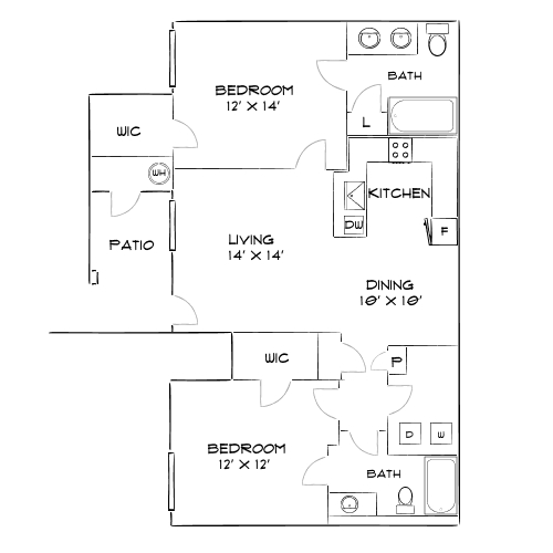 Design 2B floor plan