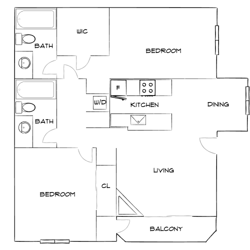 Design 2B floor plan