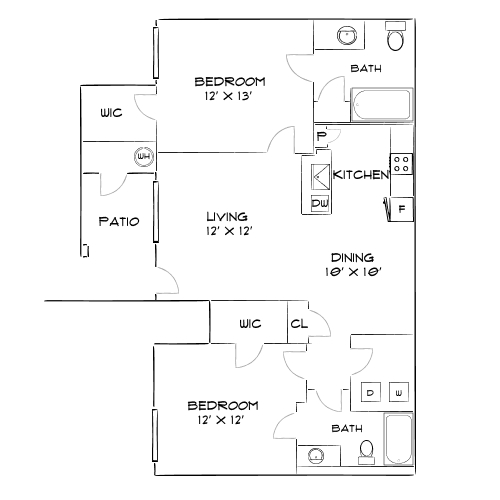 Design 2B floor plan
