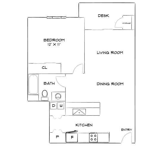 Design 1A floor plan