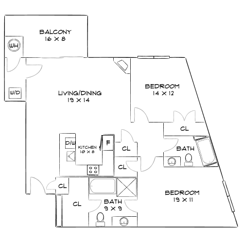 Lenox Regent Comb - Two-Bedroom Floorplan