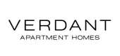 Logo of Verdant Apartment Homes in stylish black font.