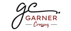 Elegant Garner Crossing logo featuring a stylish handwritten 'gc' with modern font accents.