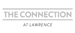 Modern logo for The Connection at Lawrence, featuring sleek gray typography.