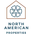 North American Properties logo featuring a modern geometric house design.