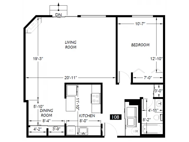 1 Bedroom Floor Plan