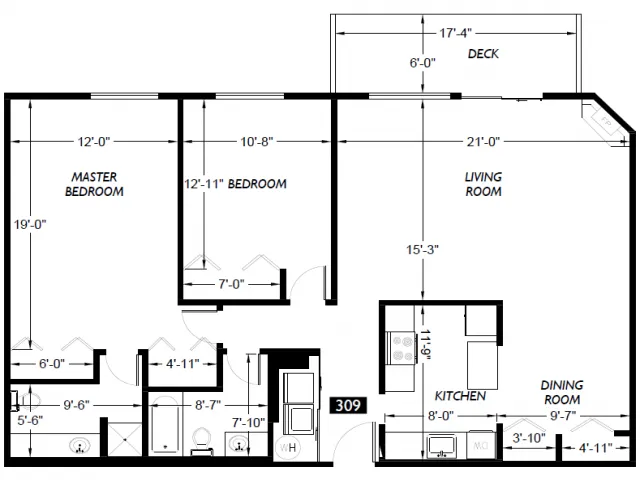 2 Bedroom Floor Plan