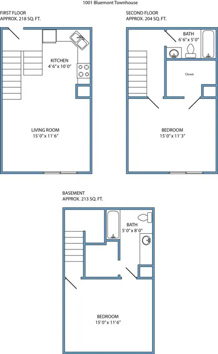 2-bed, 2-bath townhome