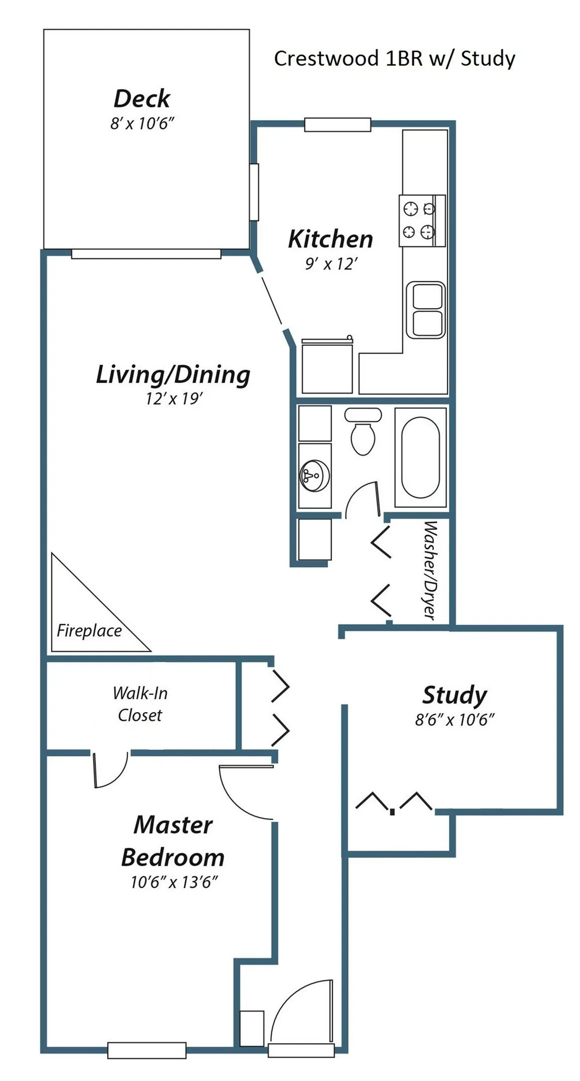 Remodeled 1-bed, 1-bath with fireplace