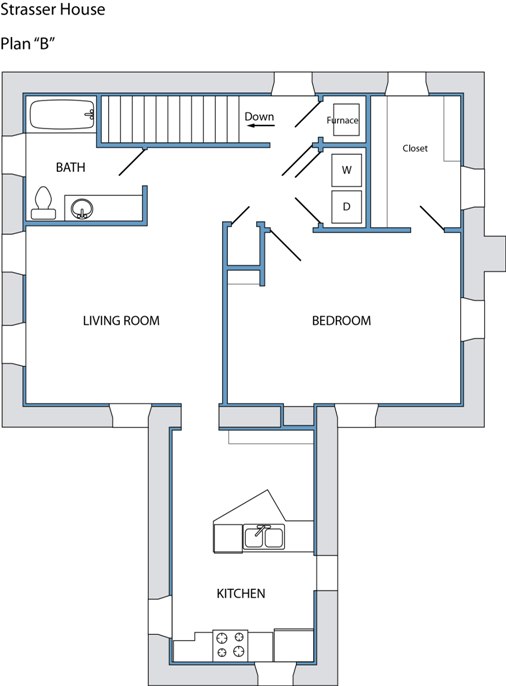 Strasser House - Unit B, 1 bed, 1 bath