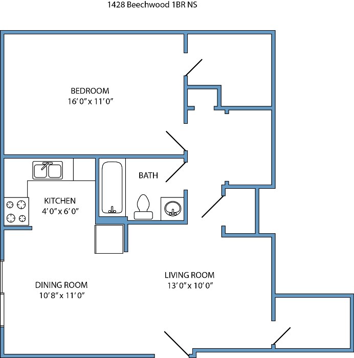 1-bed, 1-bath with laundry