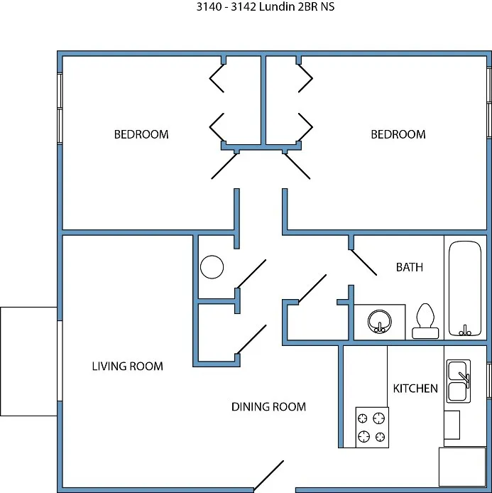 2-bed, 1-bath