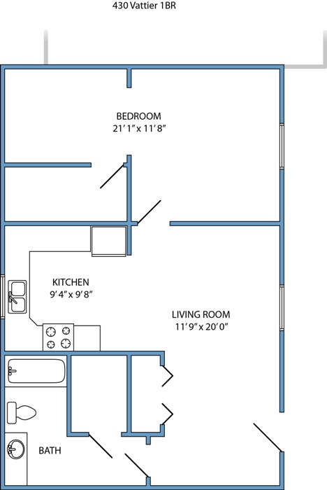1-bed, 1-bath