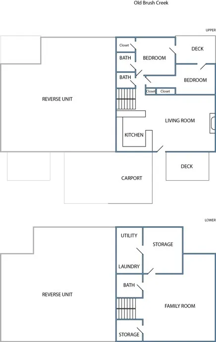2-bed, 2- bath duplex