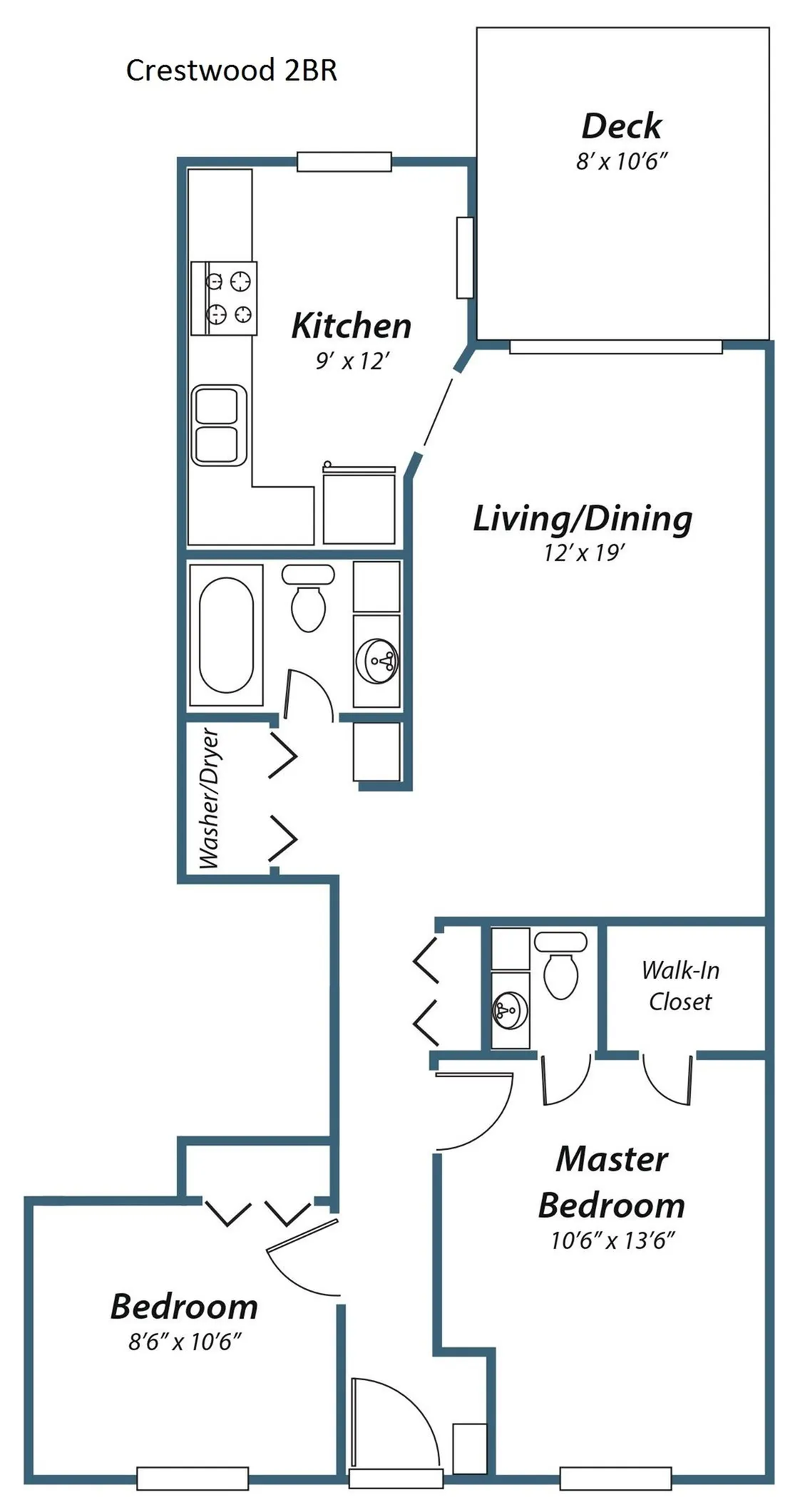 2-bed, 1.5-bath