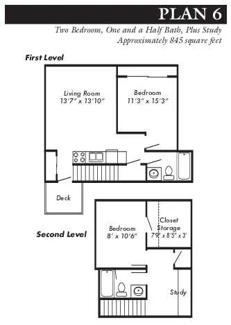 2 Bed 2 Bath with Study Plan 6