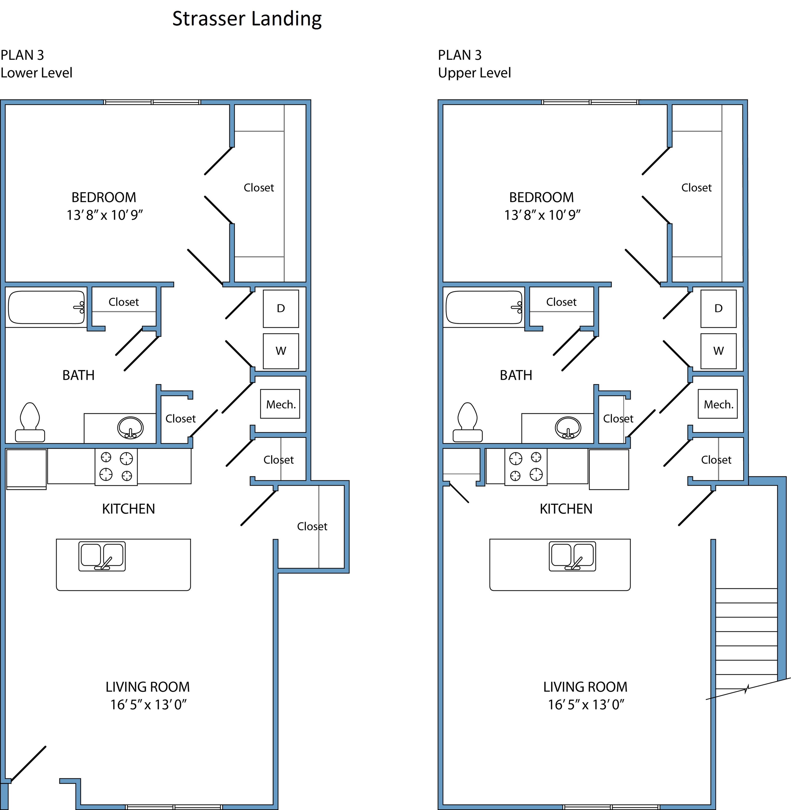 Plan 3 - 1 bed, 1 bath