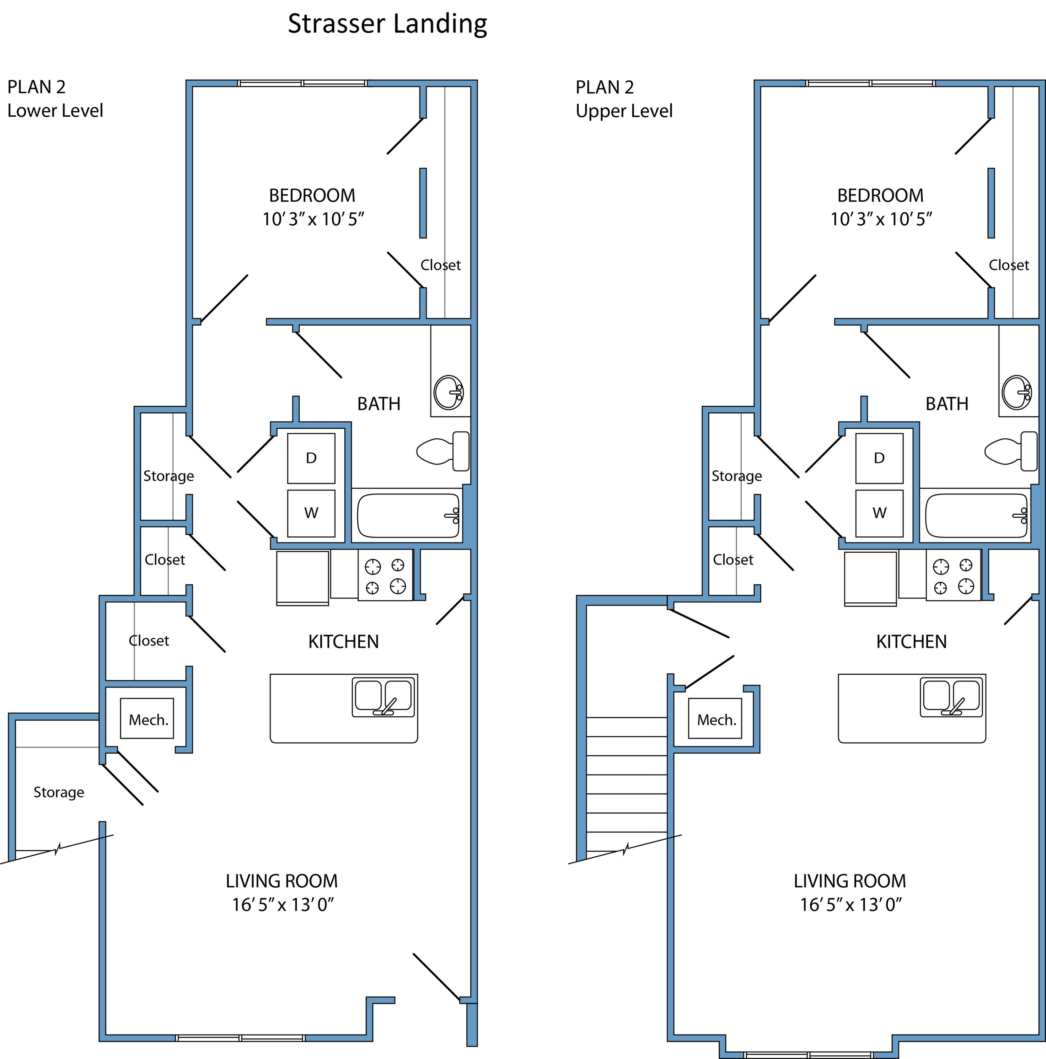 Plan 2 - 1 bed, 1 bath