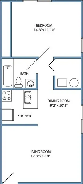 1-bed, 1-bath lower level