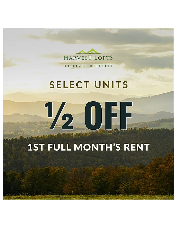 Receive 1/2 off of the 1st full month's rent! Call for more information.