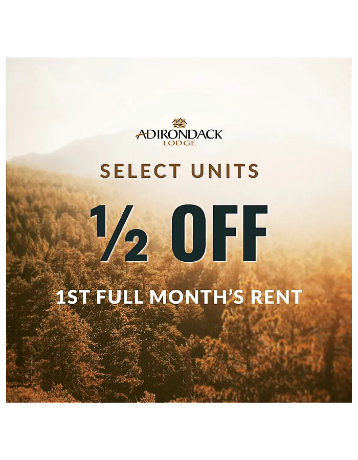 Receive 1/2 off of the 1st full month's rent on select units. Call for more information.
