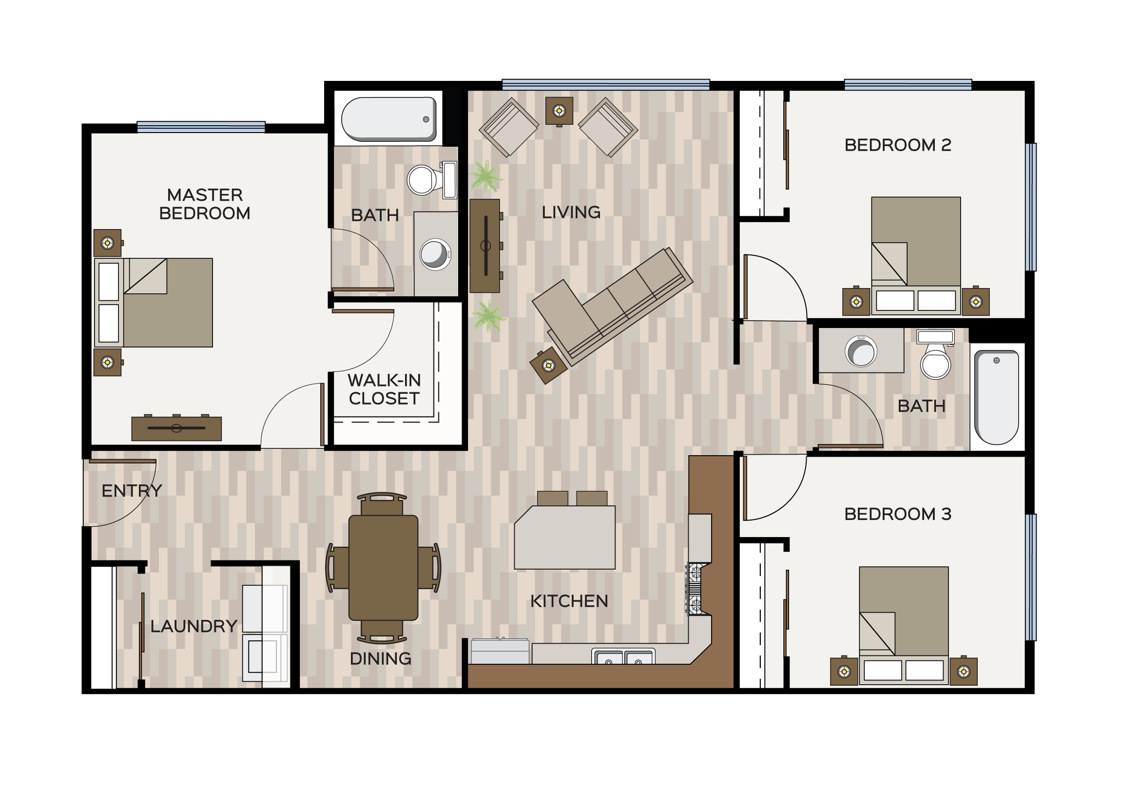 3x2 Upper Floor Plan Over Garage