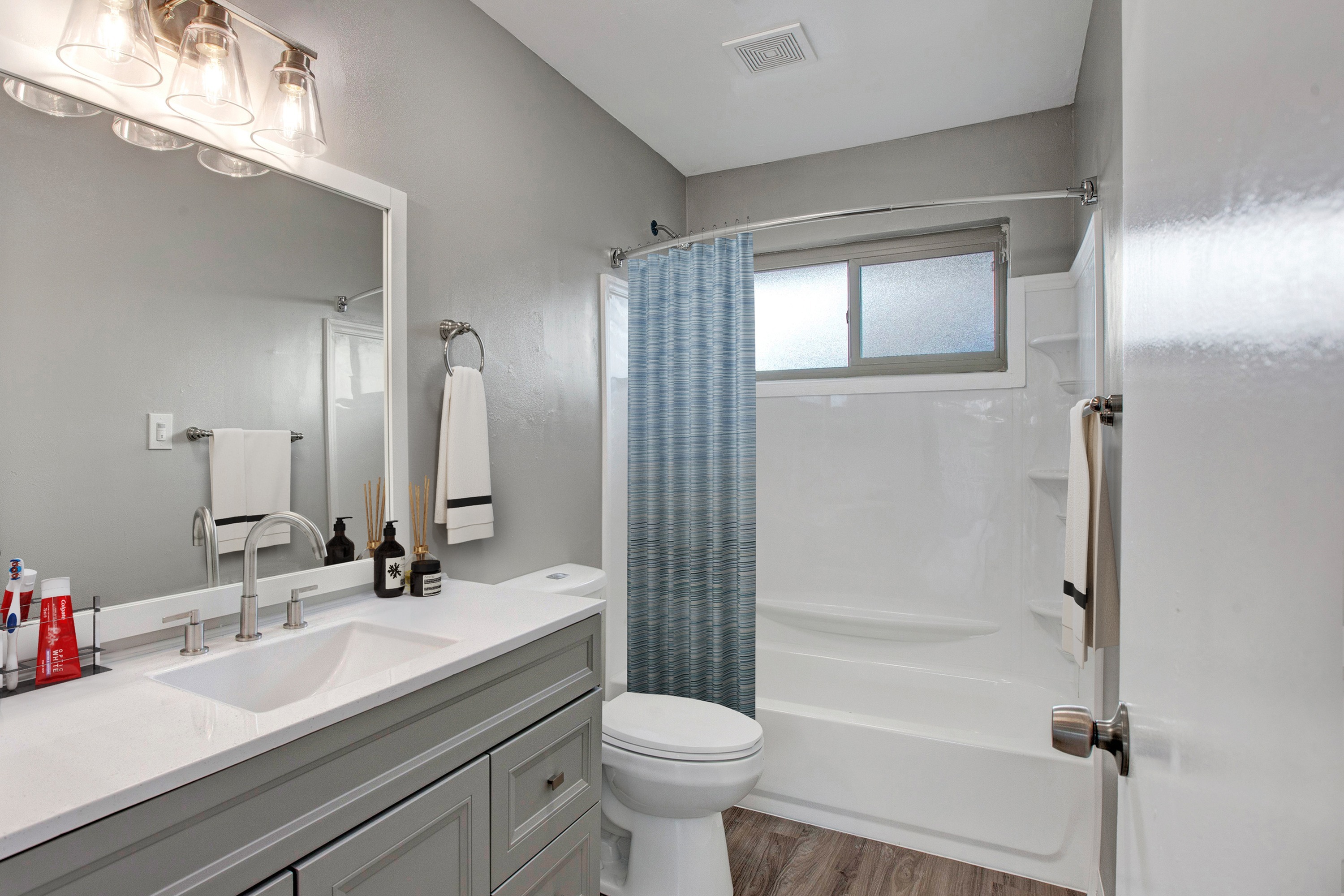 Bathroom with quartz countertops