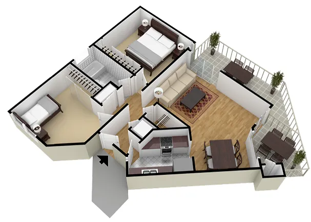 2x1 Floor Plan