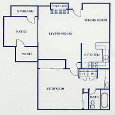 One bedroom floor plan