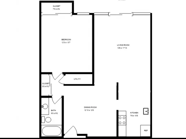 1 Bedroom & 1 Bathroom