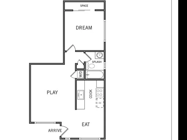 One Bedroom One Bath Floor Plan