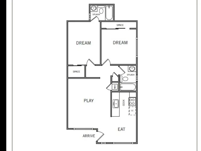 Two Bedroom Two Bath Floor Plan