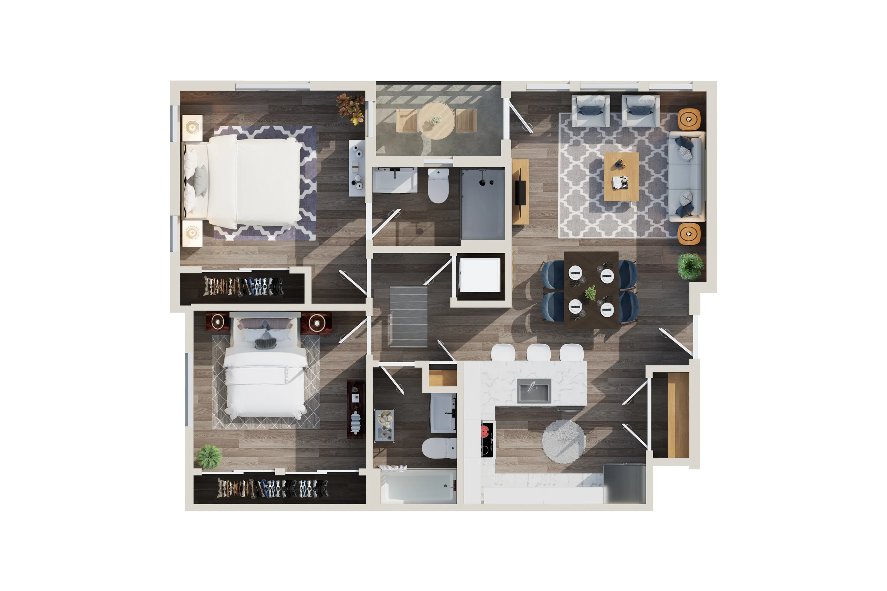 3D Floorplan 2x2C Manzanita