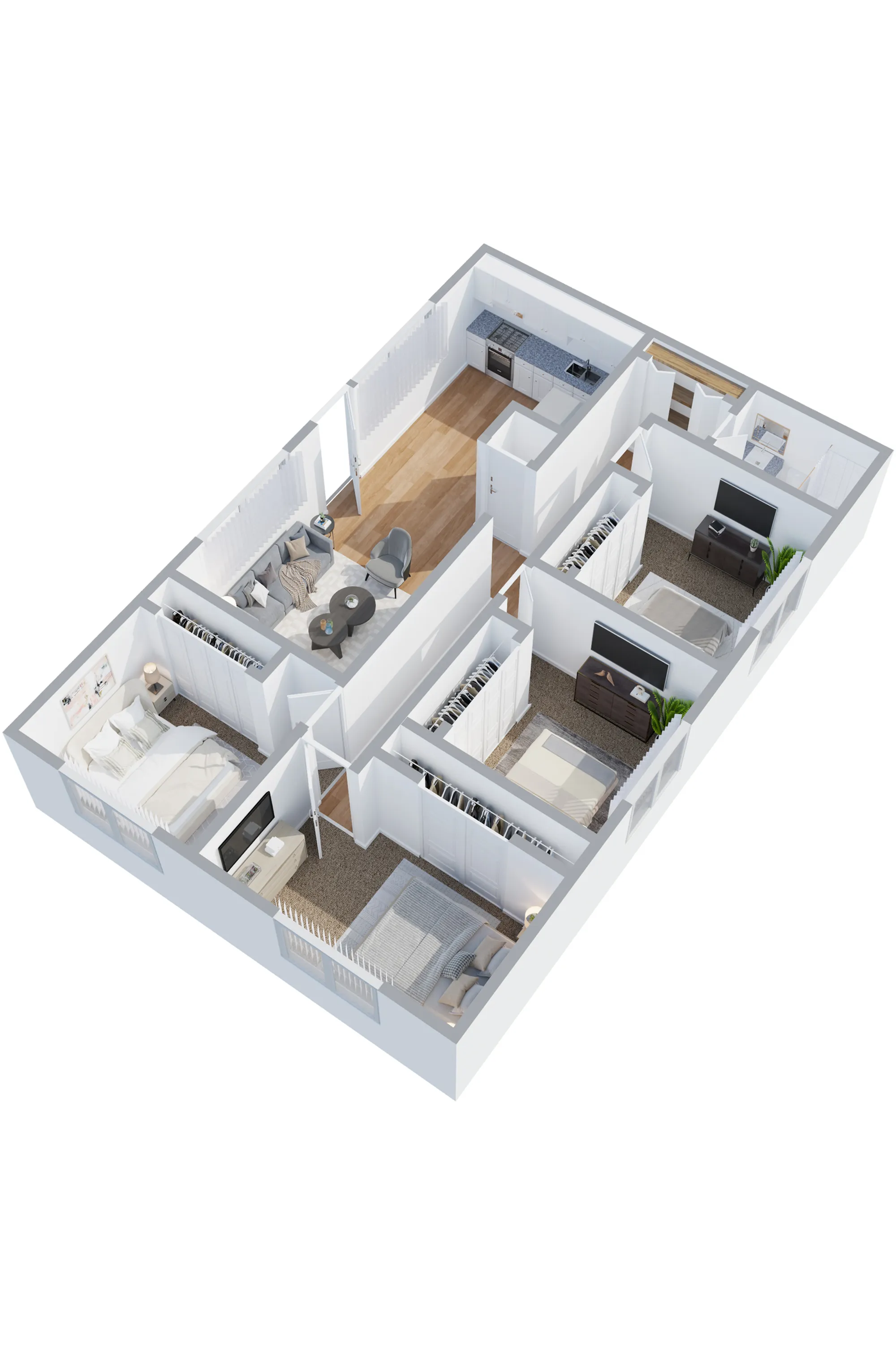 Four bedroom, 1 bathroom