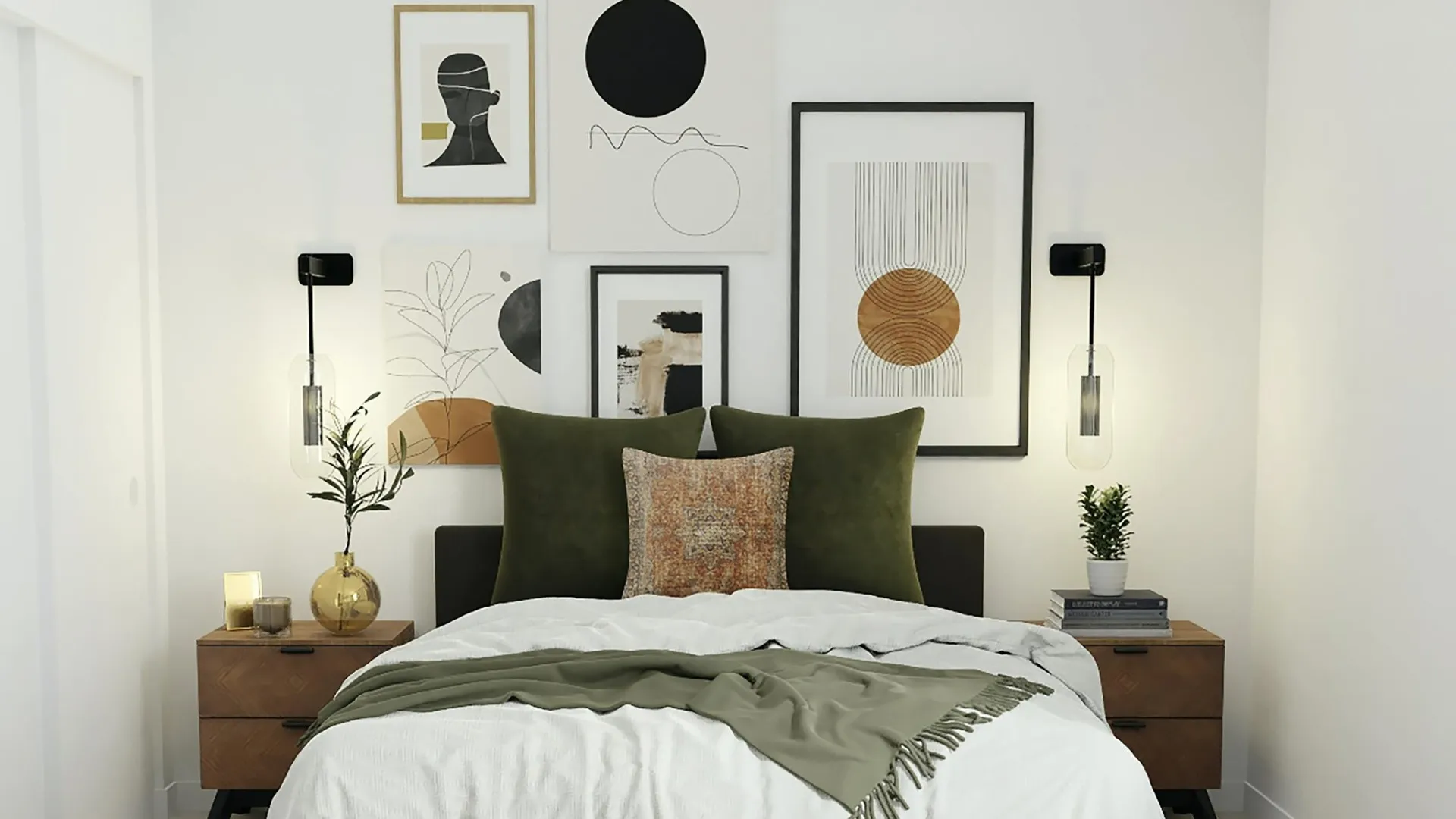 Bed and nightstand