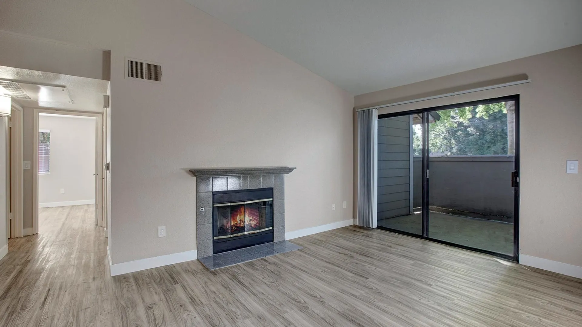 Living room with fireplace