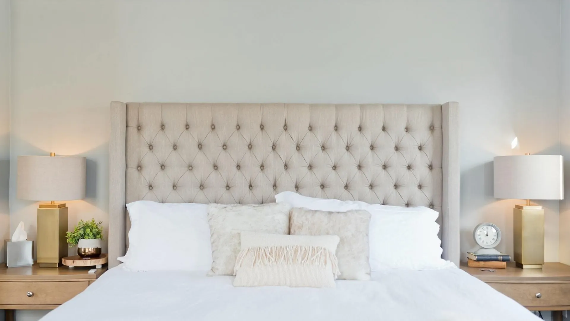 Bed with nightstand