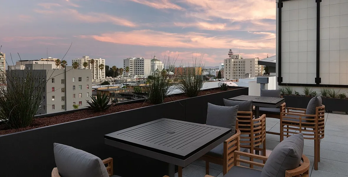 View of city from the patio