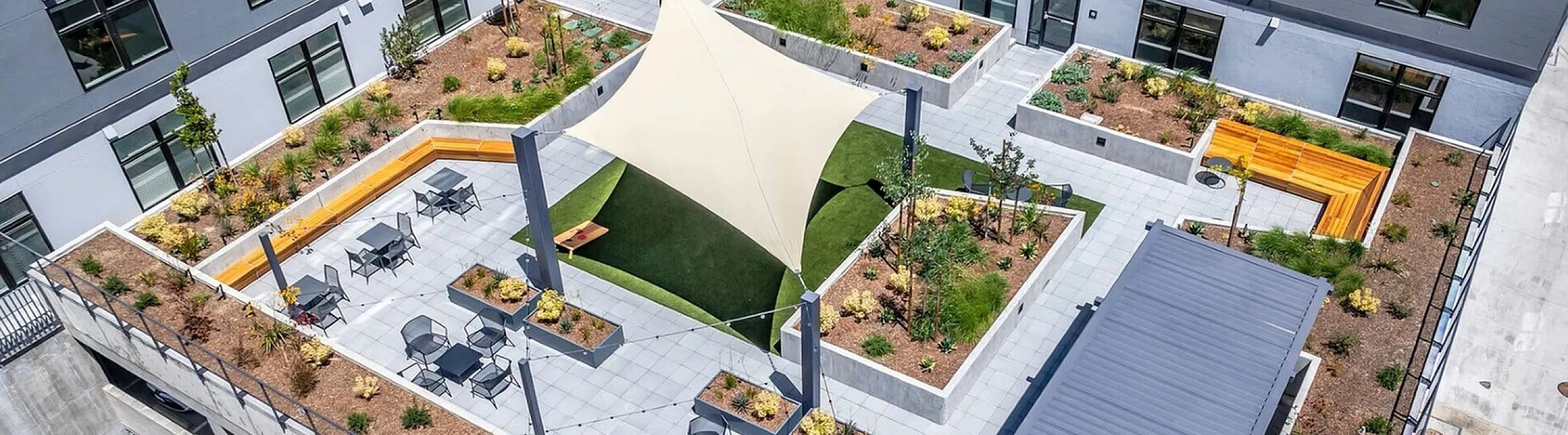 Rooftop view of Maker Apartments