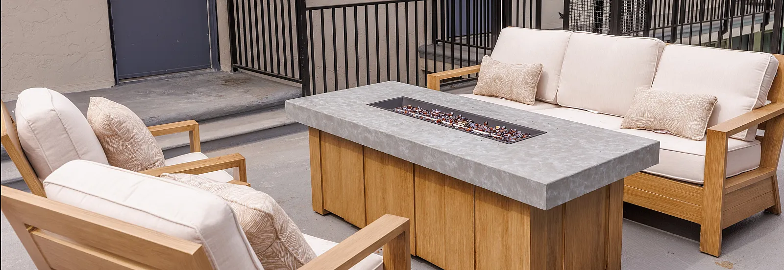 Lounge with outdoor firepit