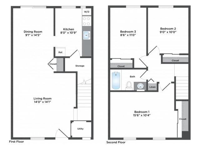 3 bed 1 Bath