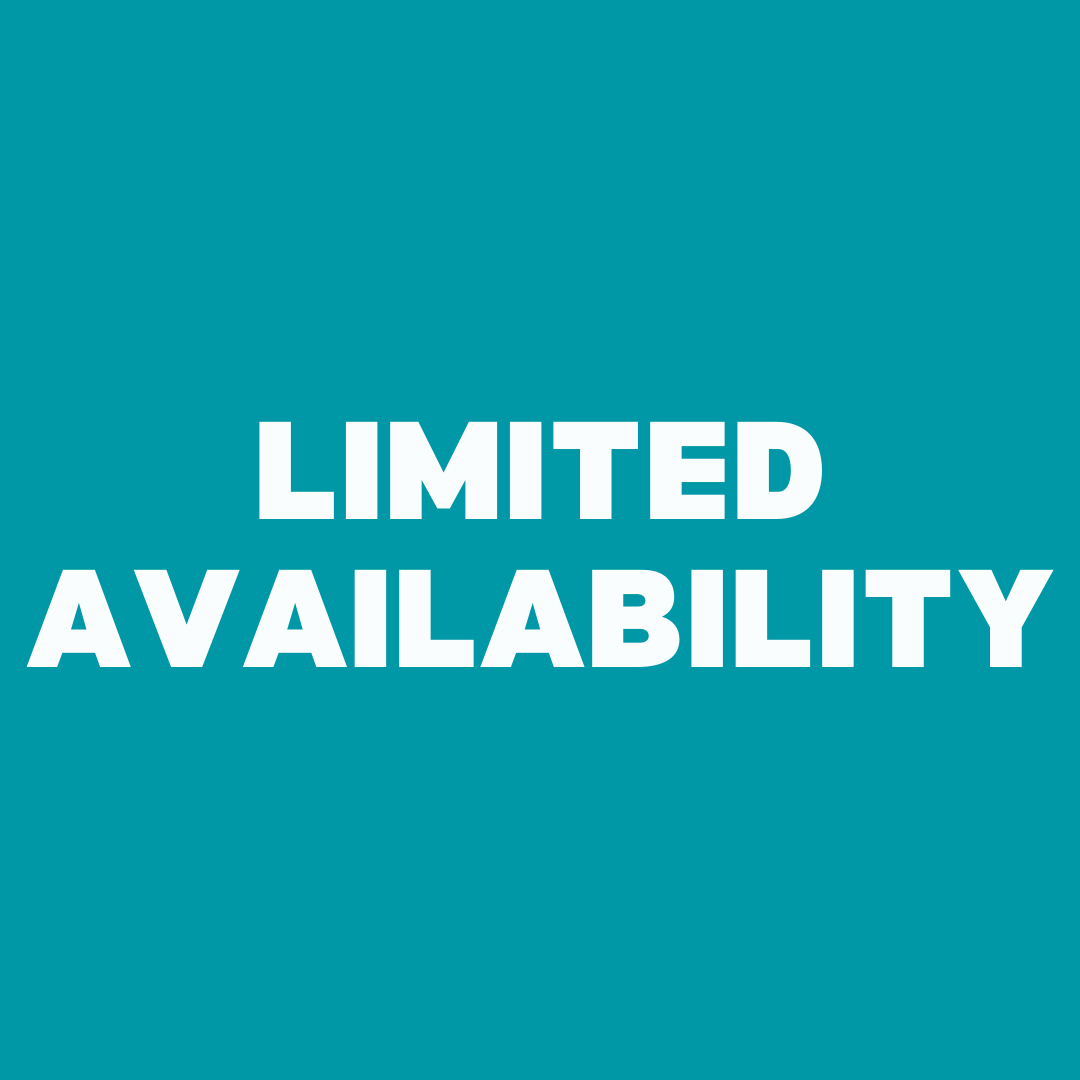 Teal background with bold white text stating \'LIMITED AVAILABILITY\'.