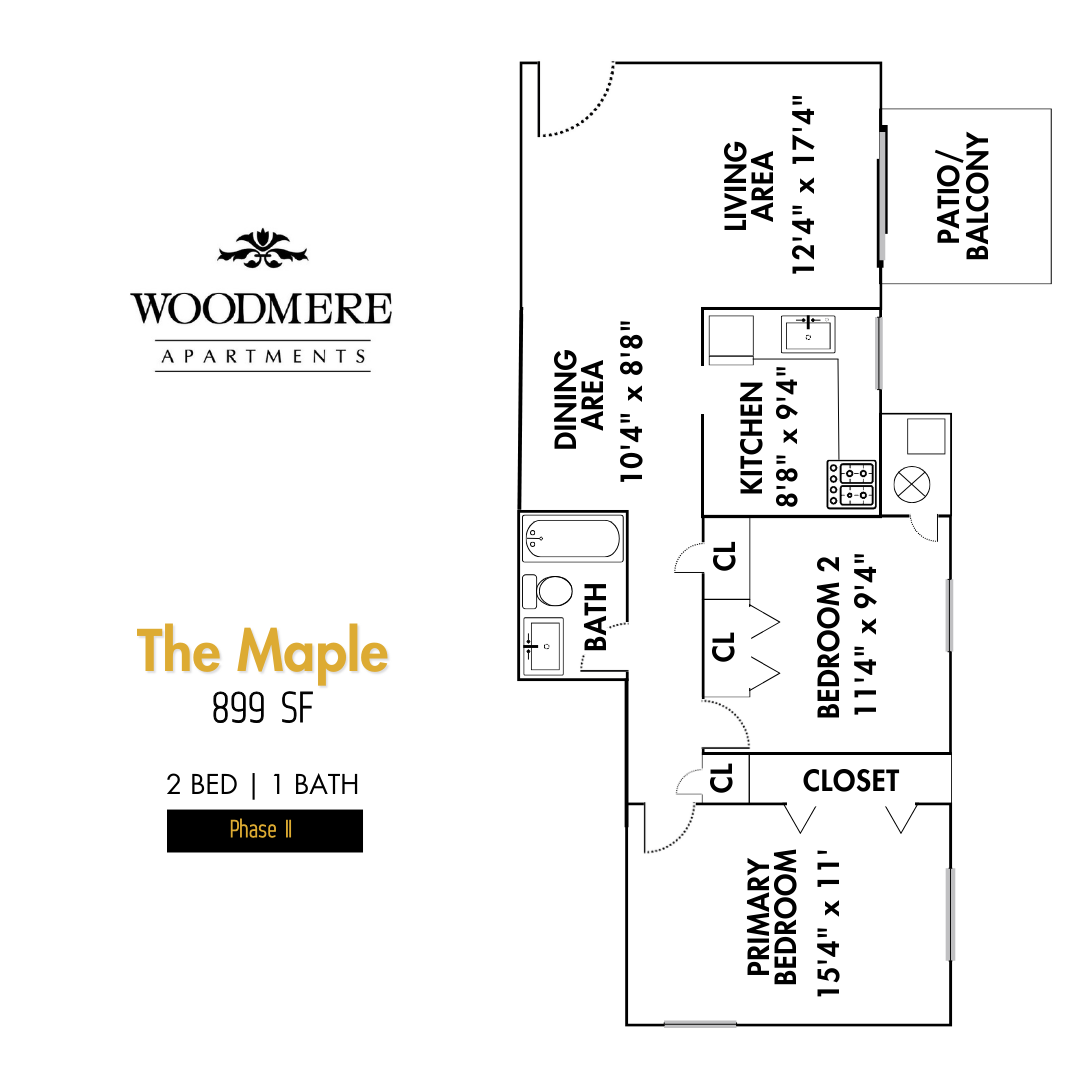 The Maple 2 Bed Apartment Woodmere Apartments