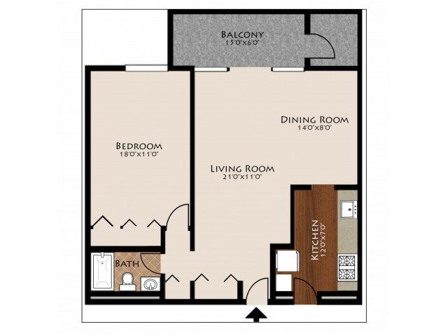 1 Bedroom Floor Plan