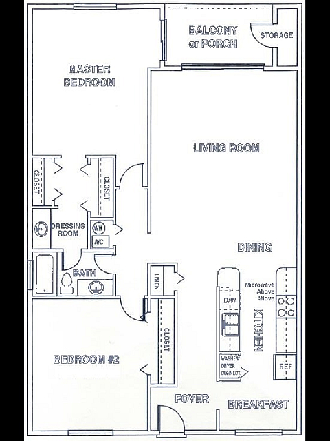 Sophisticated 2D floor plan showcasing 2 bedrooms, expansive living room, and kitchen with dining area.