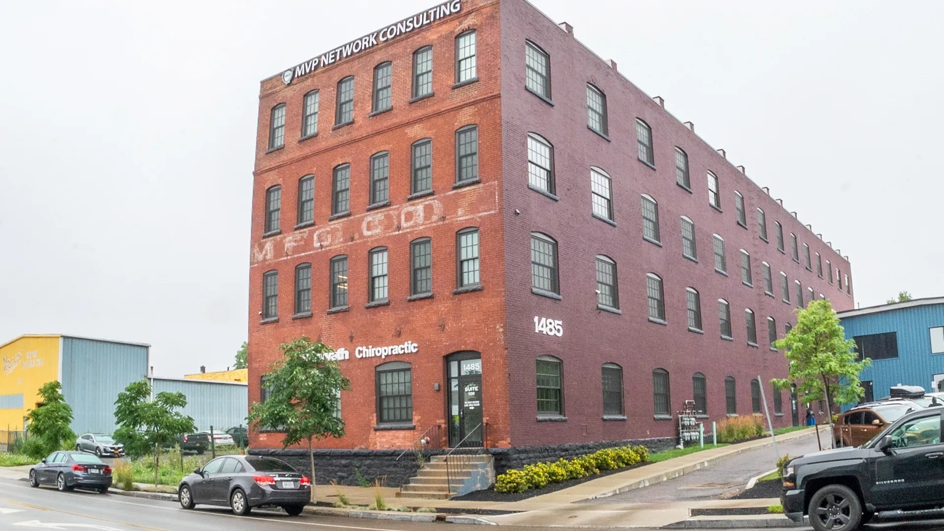 The Dorian brick apartments exterior